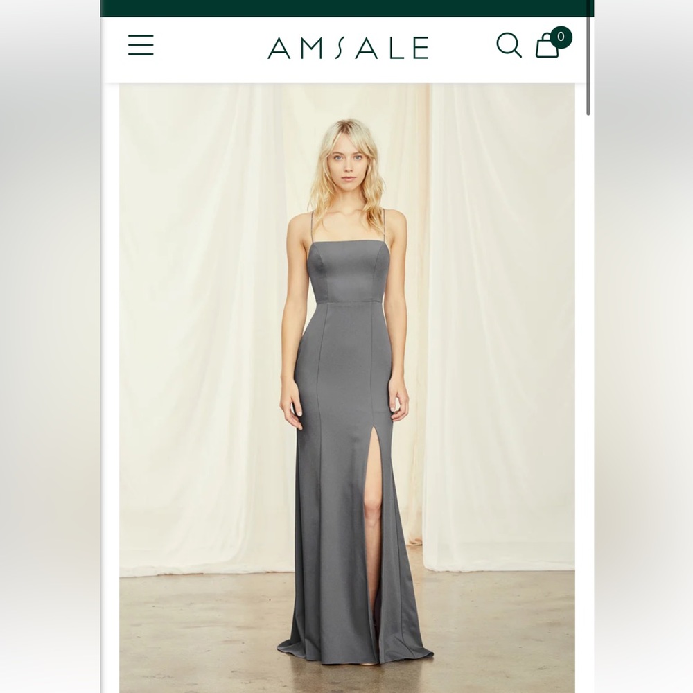 AMSALE JADE crepe ice blue - bridesmaid dress size 6